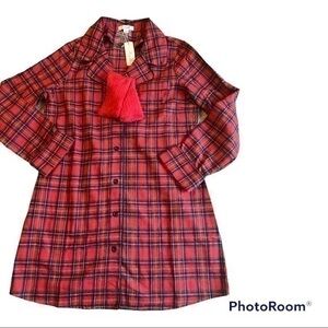 Simply Noelle red plaid flannel nightgown